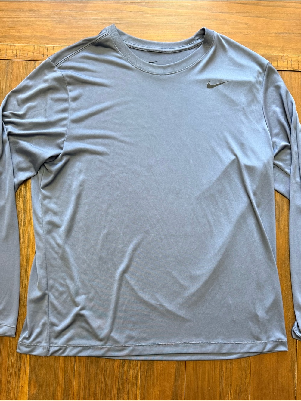 Nike Men’s Long-Sleeve Performance Crew Shirt - Gray Blue